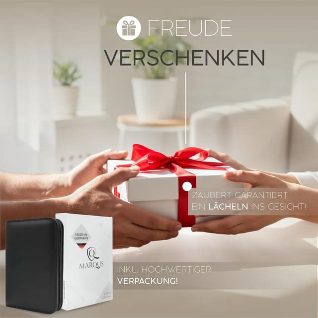 Detalle de marQus Solingen Maniküre- & Pediküre-Set mit 12 Teilen im Echleder-Etui (schwarz)