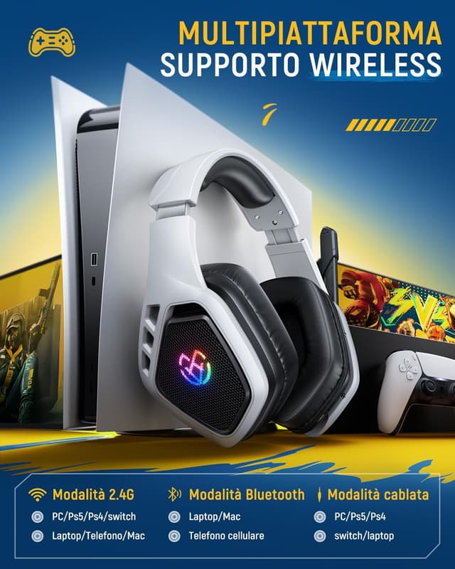 Thumbnail 4 de Tatybo Cuffie Gaming Wireless 40 Ore