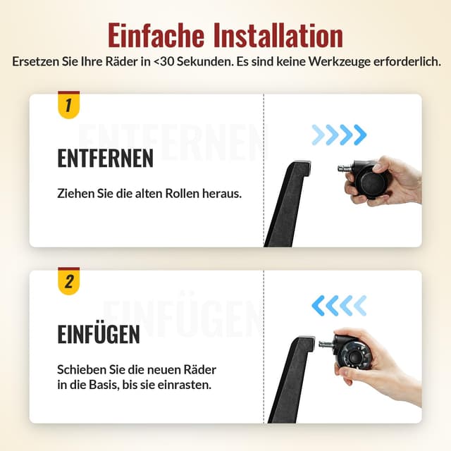 Detalle 2 de HOLKIE Bürostuhl Rollen 10 mm für 1KEA