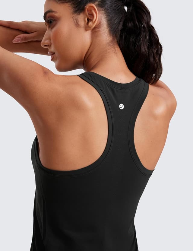 Detalle 2 de CRZ YOGA débardeur sans couture pour femmes à dos nageur et col haut d’entraînement