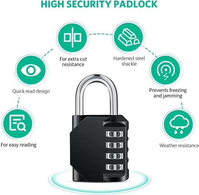 Detalle 2 de BeskooHome Combination Padlock 3-pack 4-digit