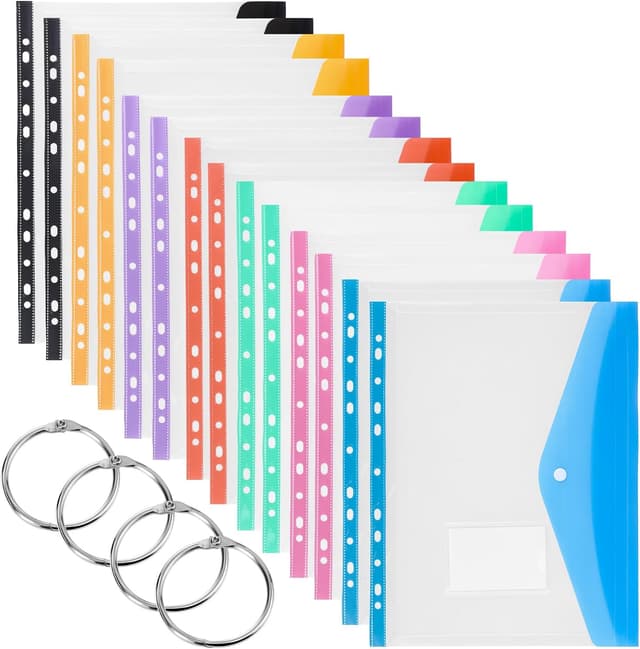 Detalle de 14 Pack A4 Plastic Wallets 7 Colours