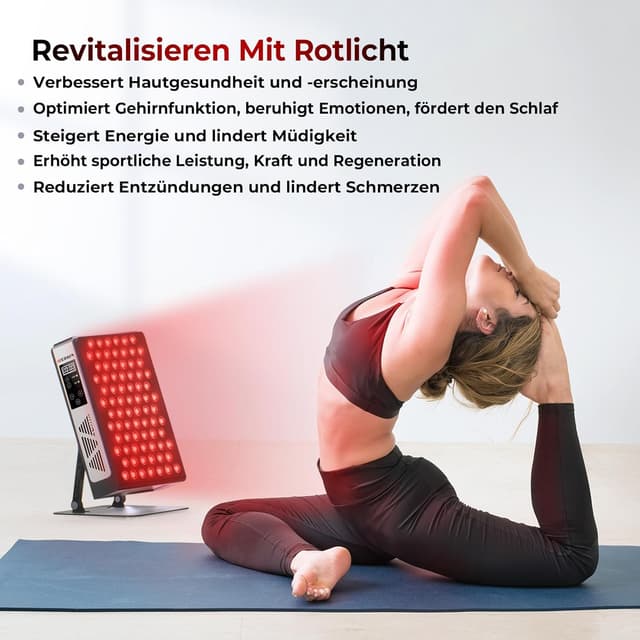 Detalle de FliKEZE Infrarotlampe mit 78 Dual-Chip LEDs (660/850 nm) – Rotlicht-Therapiepanel für Gesicht & Körper
