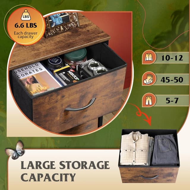 Thumbnail 4 de WLIVE 5-Drawer Fabric Dresser 47.5"