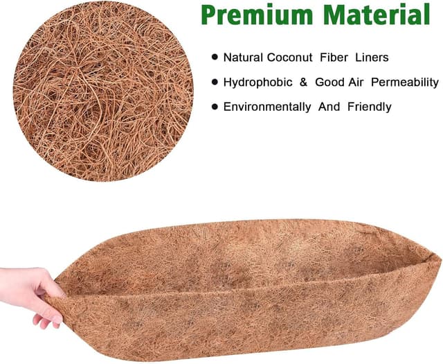 Thumbnail 4 de 2PCS Trough Coco Replacement Liners for 24 Inch Round Window Box