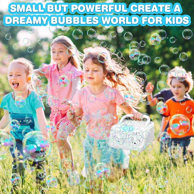 Thumbnail 6 de Pigipigi Kids Macchina Bolle di Sapone automatica con 2 velocità (22.000+ bolle/min) per giochi da esterno