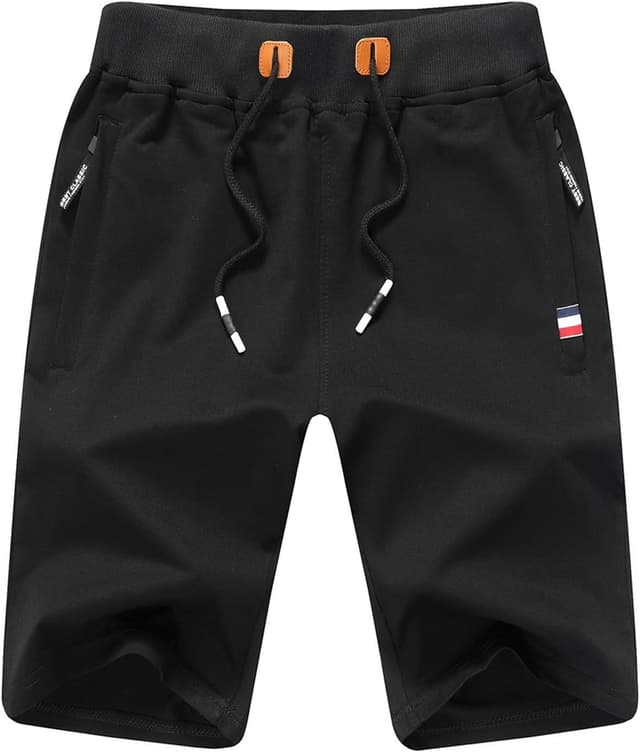 Imagen de JustSun men’s casual sports jogger shorts with elastic waist and zip pockets en OfertitasTOP