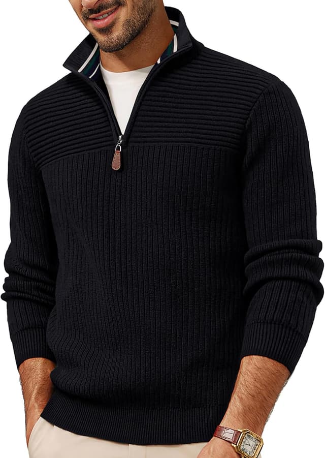 Imagen de PJ PAUL JONES Maglione con zip 1/4 e scollo a V en OfertitasTOP
