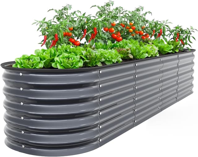 Detalle de Ohuhu Hochbeet Metall 240x60x45 cm