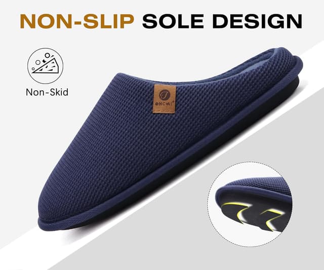 Detalle 2 de ONCAI Pantofole da uomo invernali con memory foam e suola antiscivolo (EU 40-49)