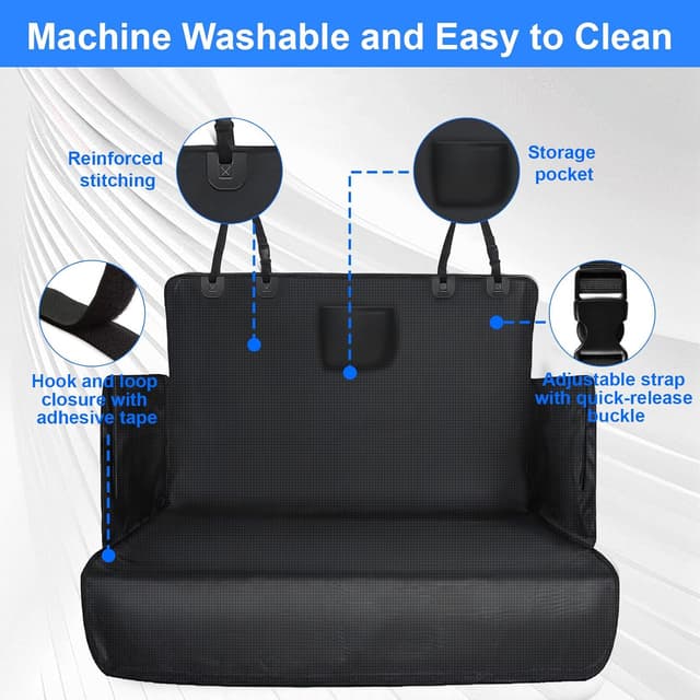 Detalle de HNCY Hundedecke Auto Kofferraum (Oxford, wasserdicht) mit Seiten- & Ladekantenschutz – 165 × 104 cm