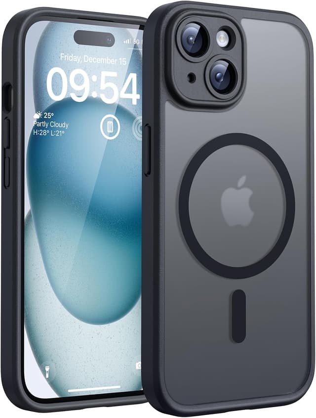 Detalle de TOCOL Magnetic Case for iPhone 15 (6.1-inch) — MagSafe, upgraded camera protection, matte black