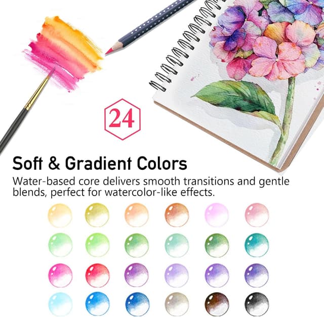 Detalle de Surcotto watercolour pencils 24-colour set