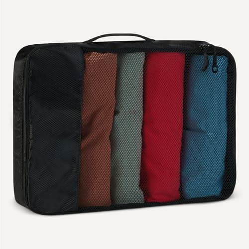 Detalle 2 de Amazon Essentials juego de 4 cubos para viaje con doble cremallera y panel de malla (2 medianos/2 grandes)