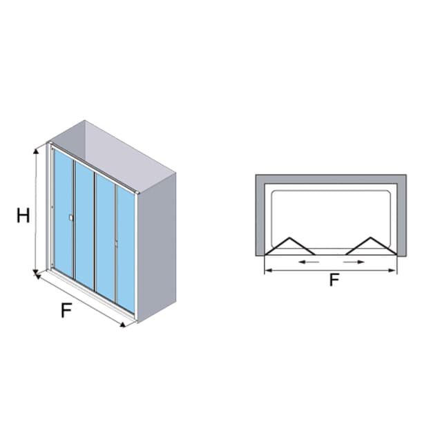 Thumbnail 3 de Profiltek Duna DU-212 mampara 4 puertas 195 cm