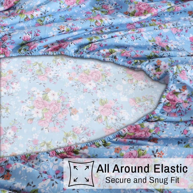 Detalle de ZOYER King Size 100% Cotton Double Brushed Flannel Sheets Set (4-Piece) with Deep 16-Inch Pockets