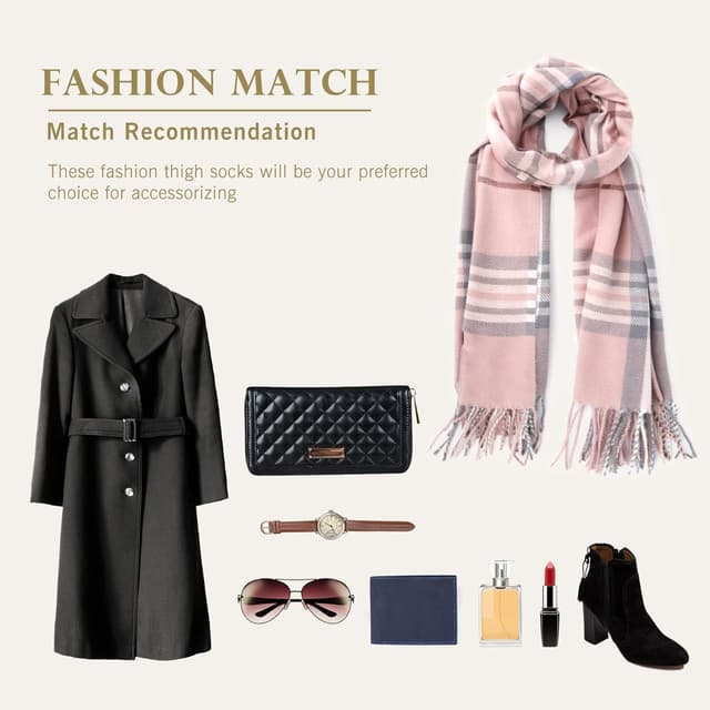 Detalle 2 de Gebell Women Tartan Scarf (Winter Plaid Blanket) – long soft warm tartan check stole