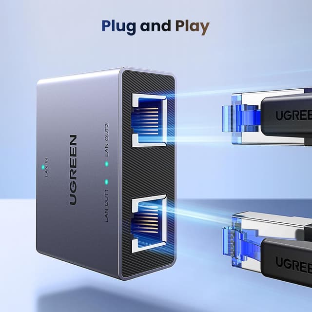 Thumbnail 2 de UGREEN Ethernet Splitter 1-to-2, 1000Mbps Ethernet Switch