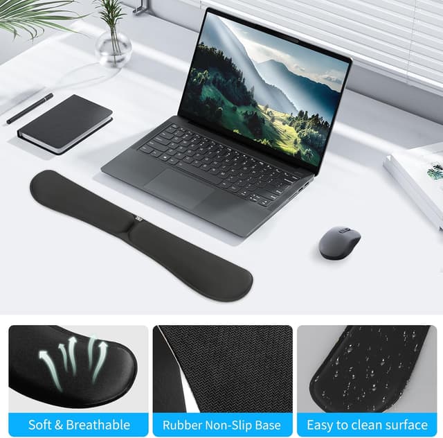 Thumbnail 4 de ZIBLY Keyboard Wrist Rest - Anti-Skid Non Slip Ergonomic Wrist Support for Keyboard - Easy Typing, Pain Relief - Wrist Rest Keyboard Premium Memory Foam for Work from Home Gaming Computer Laptop
ZIBLY Keyboard Wrist Rest - Anti-Skid Non Slip Ergono…