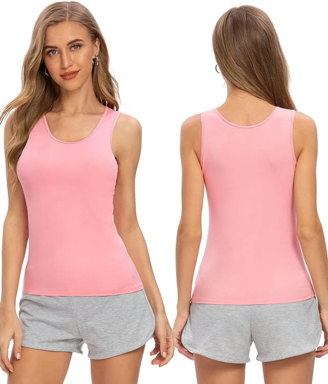 Detalle de Vislivin Elastische Tank Tops für Damen (3/4er Pack) aus Modal mit Spandex
