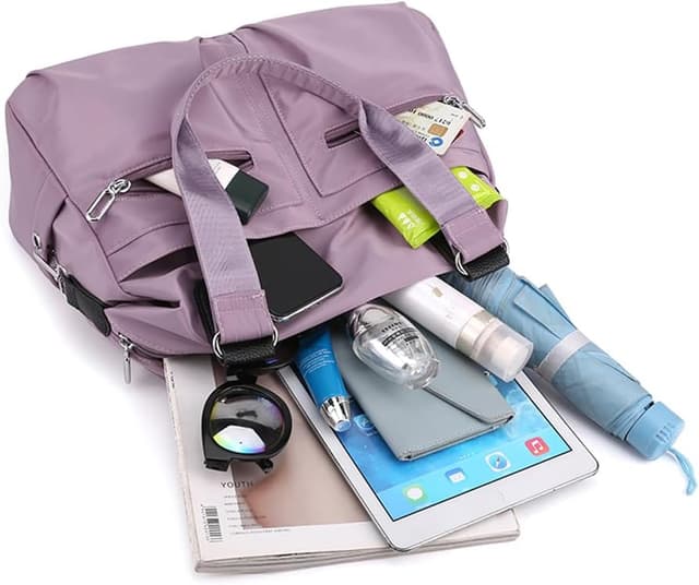 Detalle de XUEREY Multi Pocket Tote Bag (Large Capacity) with Top Handle for School, Work & Travel