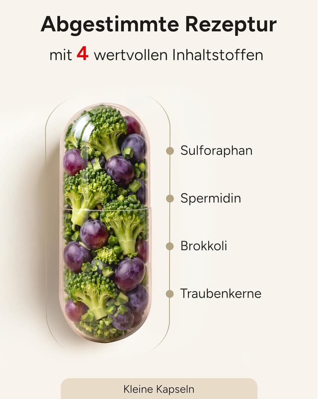 Detalle de Spermidin Kapseln hochdosiert mit Sulforaphan