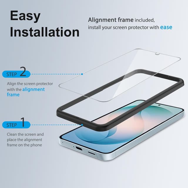 Detalle de SPARIN Screen Protector for Samsung Galaxy S26 with tempered glass and camera lens protectors