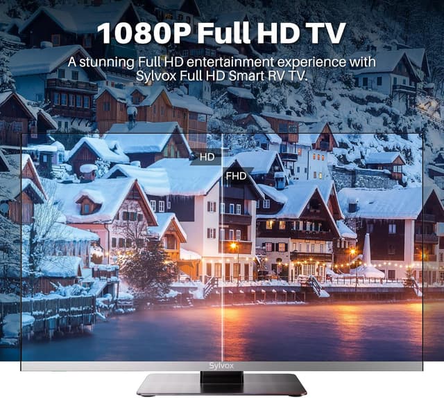 Detalle de SYLVOX Smart RV TV (22-inch) with Built-in DVD Player, 12-Volt 1080P FHD, WiFi/Bluetooth, 2 HDMI & 2 USB