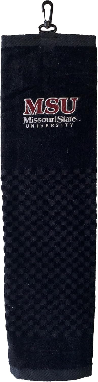 Detalle de Team Golf NCAA SMU Mustangs Embroidered Golf Towel with Checkered Scrubber Design