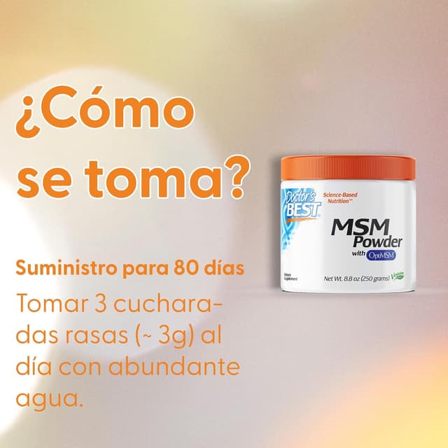 Thumbnail 2 de Doctor's Best MSM Powder con OptiMSM 🌿, 250g Vegano, Sin Gluten
