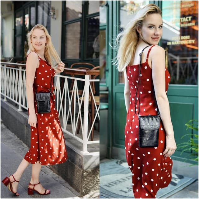 Detalle 2 de befen Handytasche aus echtem Leder 20×13×3 cm