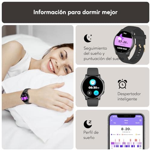 Detalle 2 de AcclaFit smartwatch AcclaFit con llamadas Bluetooth y pantalla redonda de 1,38