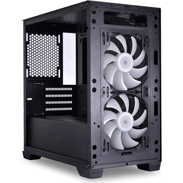 Detalle de Lian‑Li Lancool 205M Mesh RGB Negra — caja ATX con USB 3.0