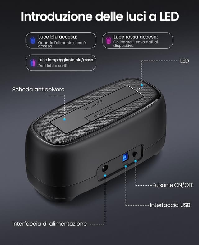 Thumbnail 6 de ORICO DD18U3 docking USB 3.0 per HDD SSD