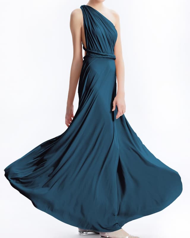 Detalle de INFIWING Infinity Kleid mit Bandeau – Multiway Wickelkleid für Brautjungfern, Hochzeitsgäste & mehr