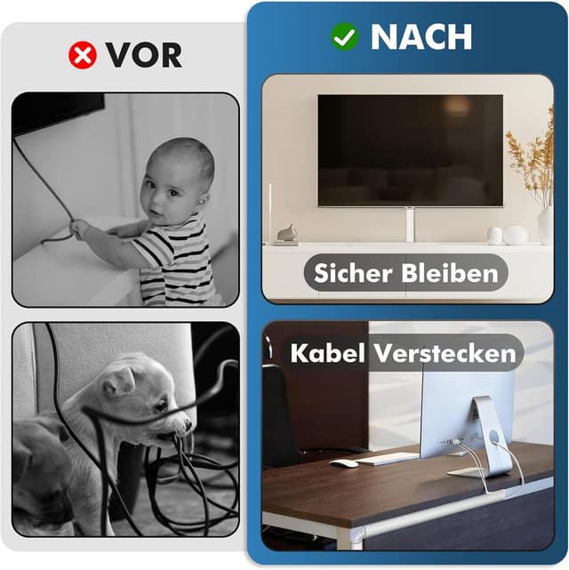 Thumbnail 6 de shinfly Silikon-Kabelkanal klein (1 m) selbstklebend für 2–3 Kabel – halbrunder Kabelschacht Weiß