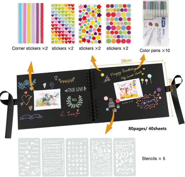 Thumbnail 1 de YILEEY Fotoalbum Scrapbooking Set 80 Seiten