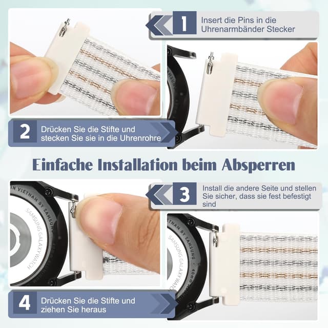 Detalle de Vodtian Nylon Armband 18 mm mit Schnellverschluss