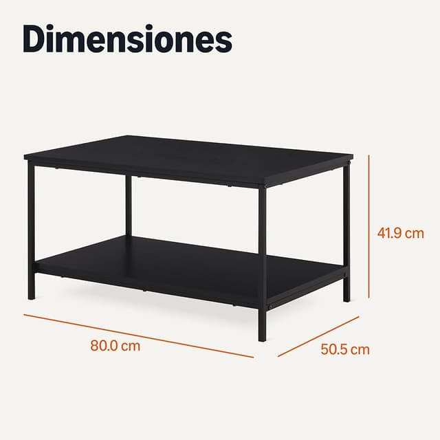 Detalle 2 de Amazon Basics Mesa de Centro 50,5×80×42 cm