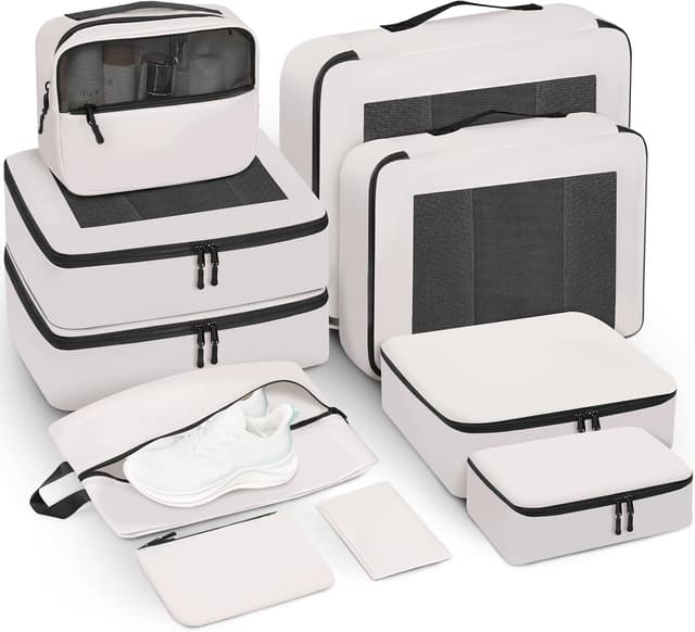 Detalle de Prezon Packing Cubes 10 Set Cream