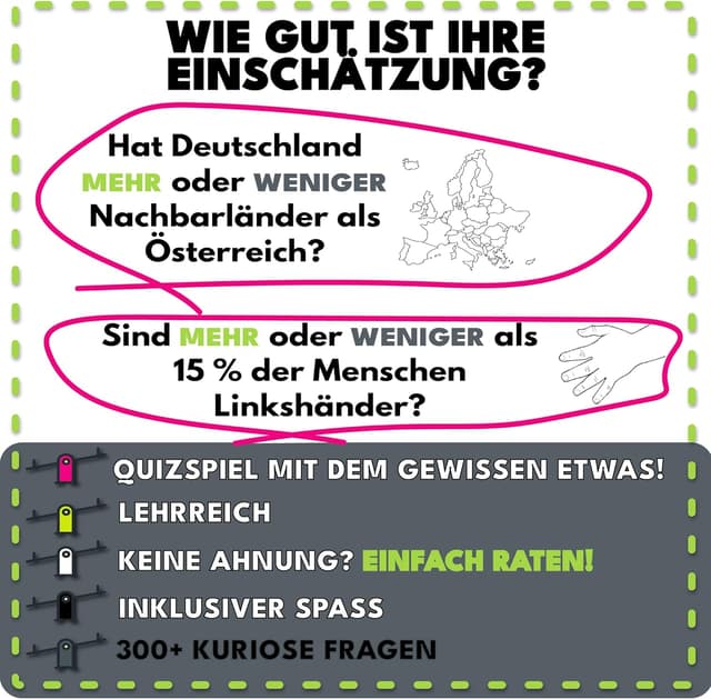 Detalle 2 de Mehr oder Weniger Kartenspiel: 2+ Spieler