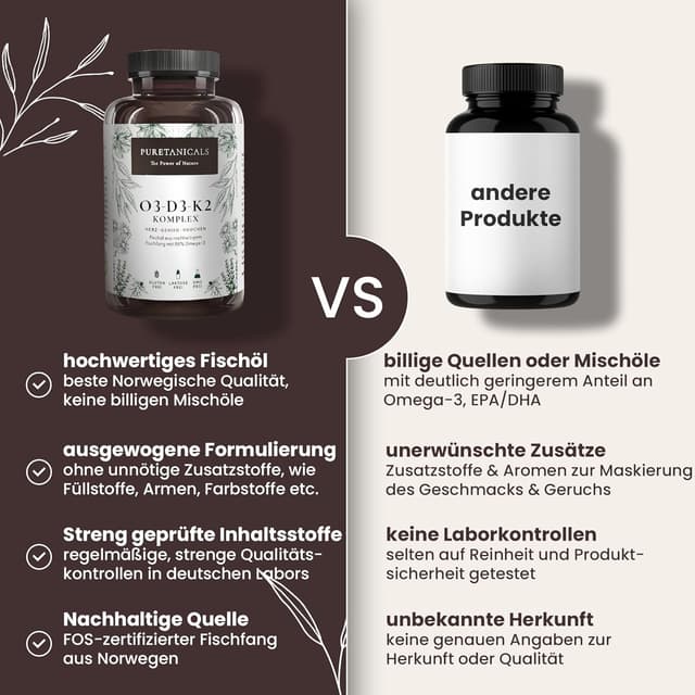 Thumbnail 5 de PURETANICALS Omega 3 + D3 + K2 240 Kapseln đ©ș