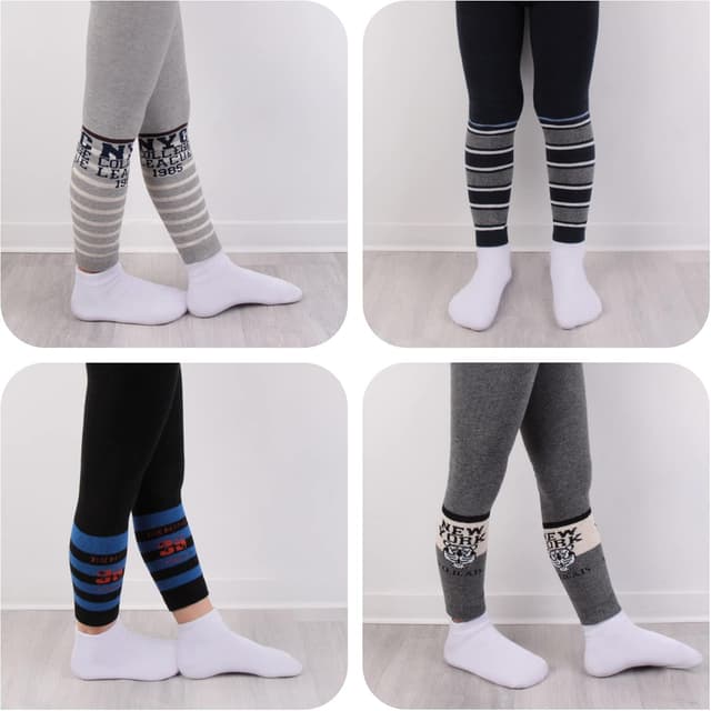 Detalle de Confezione da 6 leggings termici per bambini L&K-II (alla caviglia) in cotone, per primavera e autunno