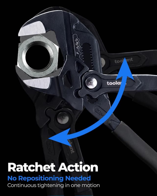 Detalle de toolant 10-Inch Plier Wrench (CR-V) Adjustable Pliers Wrench with Pouch