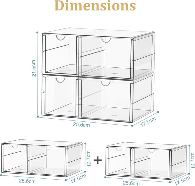 Thumbnail 1 de SortNStore Make Up Organizer mit 4 Schubladen 2er-Set Acryl 🗂