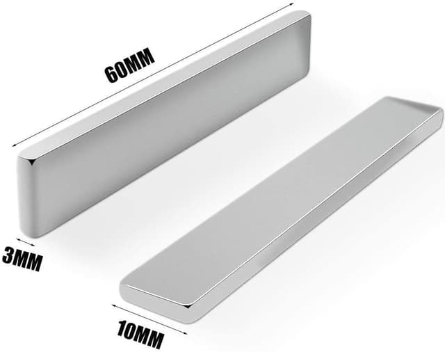 Detalle de FINDMAG Stark-Neodym-Magnete mit doppelseitigem Klebeband, 8er-Set (60 x 10 x 3 mm)