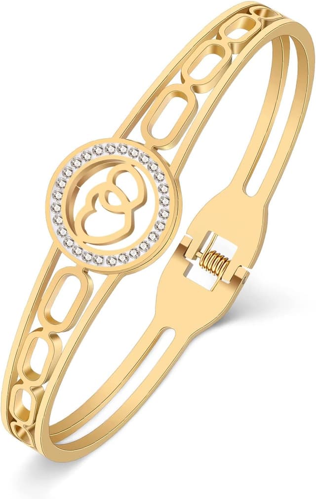 Detalle de DOWAY Pulsera acero inoxidable chapado oro plata