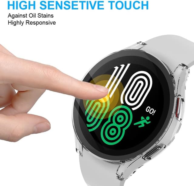 Thumbnail 6 de OFFCUP Screen Protector Case (2pcs) for Samsung Galaxy Watch 4, 40mm – clear tempered glass bumper cover