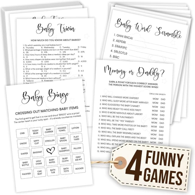 Imagen de WOODAMORE Funny Baby Shower Games Bingo Set 🎲 en OfertitasTOP