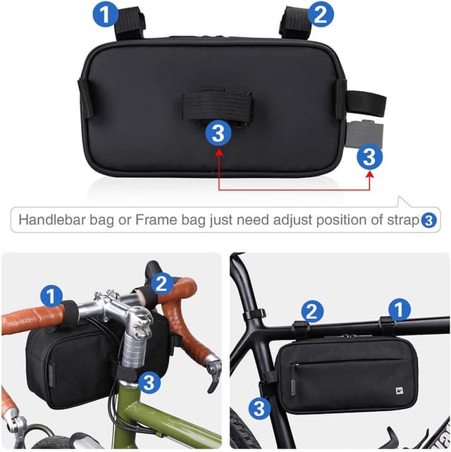 Detalle de SANRUI Waterproof Bike Handlebar Bag (Waterproof 1680D polyester, 3.5L capacity)